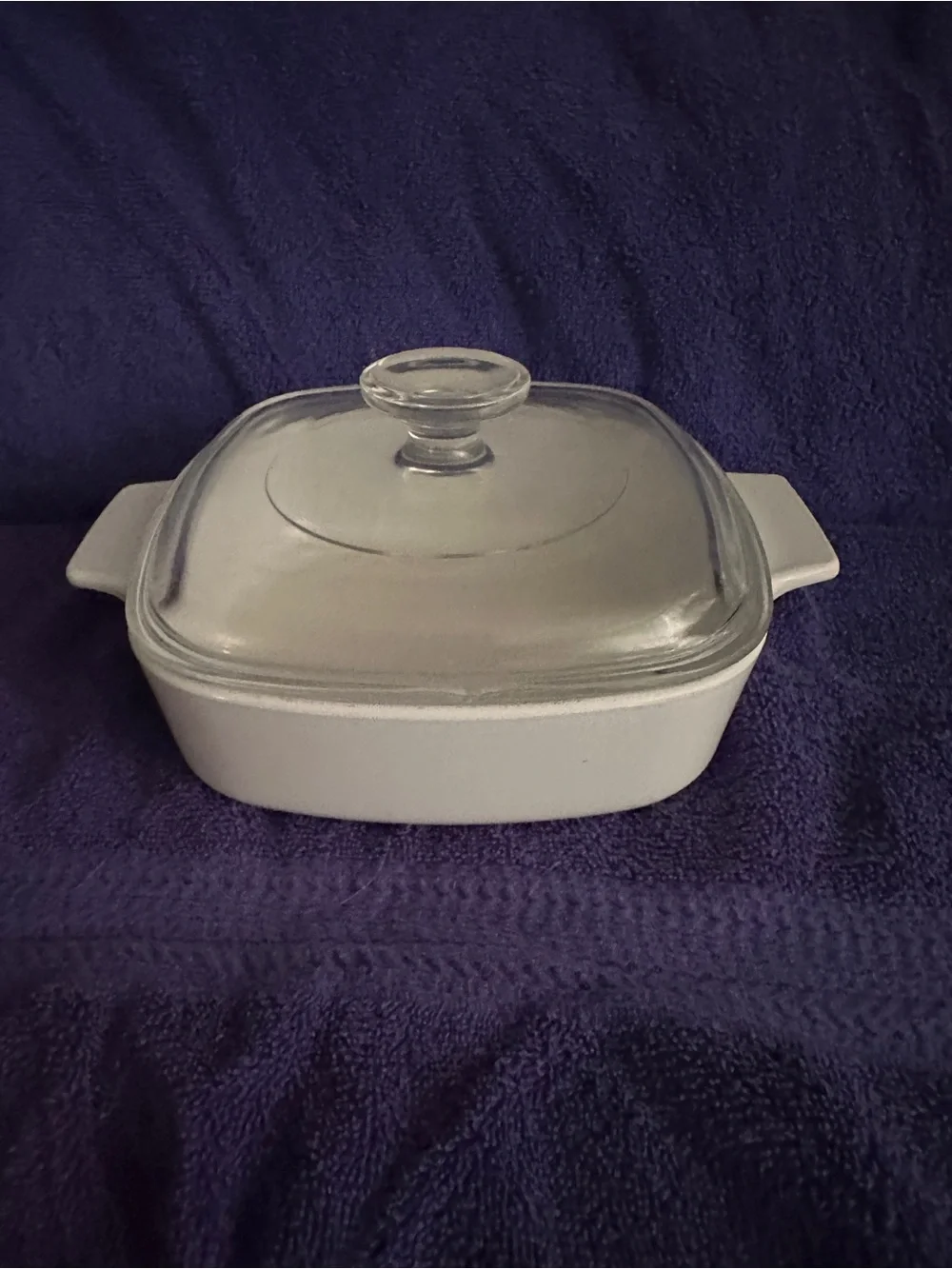 Corningware White Ceramic Casserole with Glass Lid